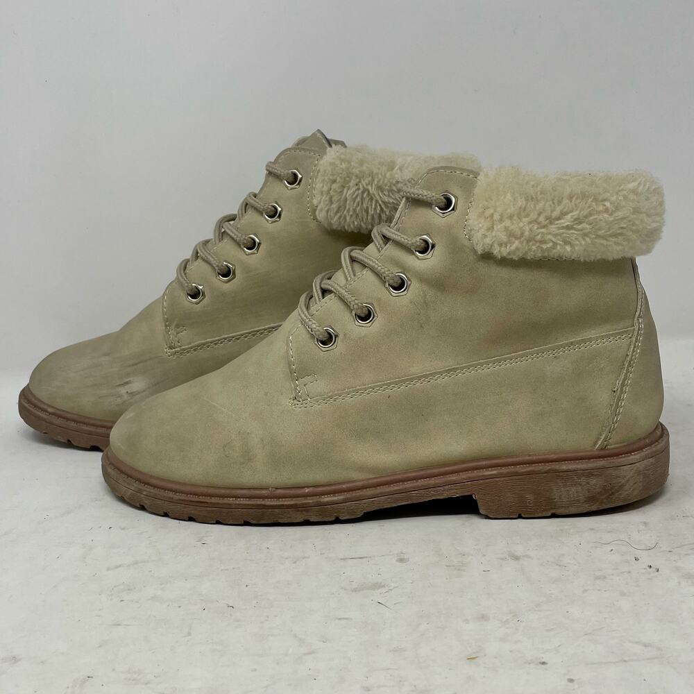 Lucky Top Faux Leather Tan Ankle Boots Girls Youth Girls Size 4 *READ*